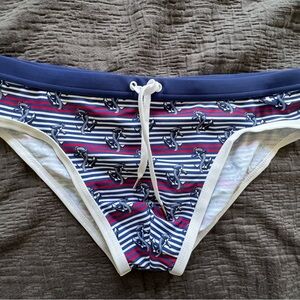 Men’s nautical brief swimwear. Andrew Christian. Large